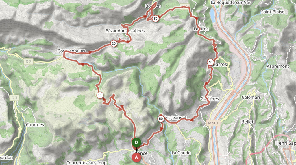 Carte du parcours