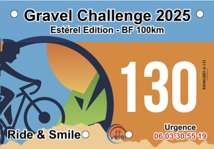 Plaque de cintre - Brevet Fédéral - 100 km - Gravel Challenge 2025
