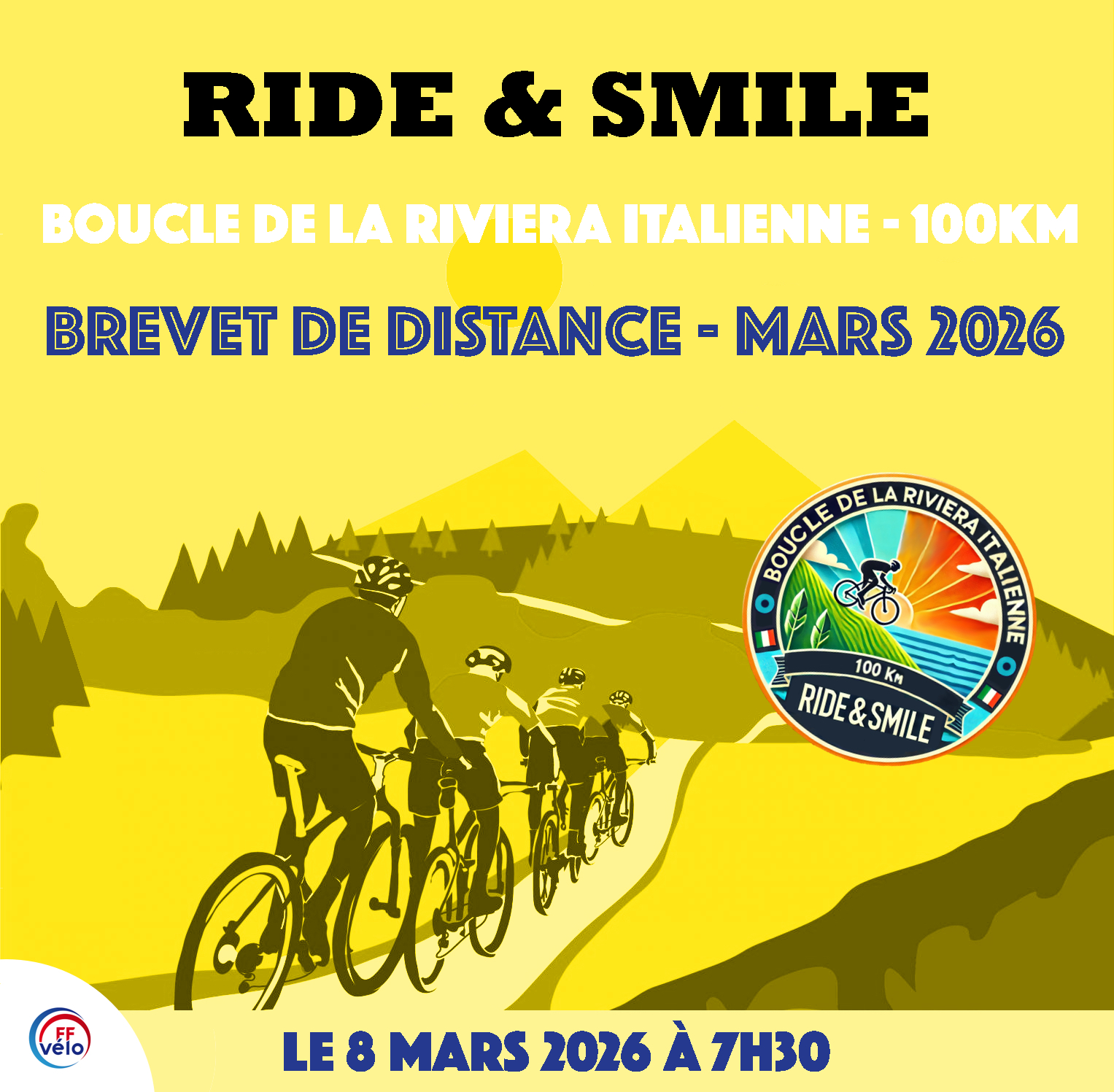 8 mars 2026 – BD – Boucle de la Riviera Italienne – 100km